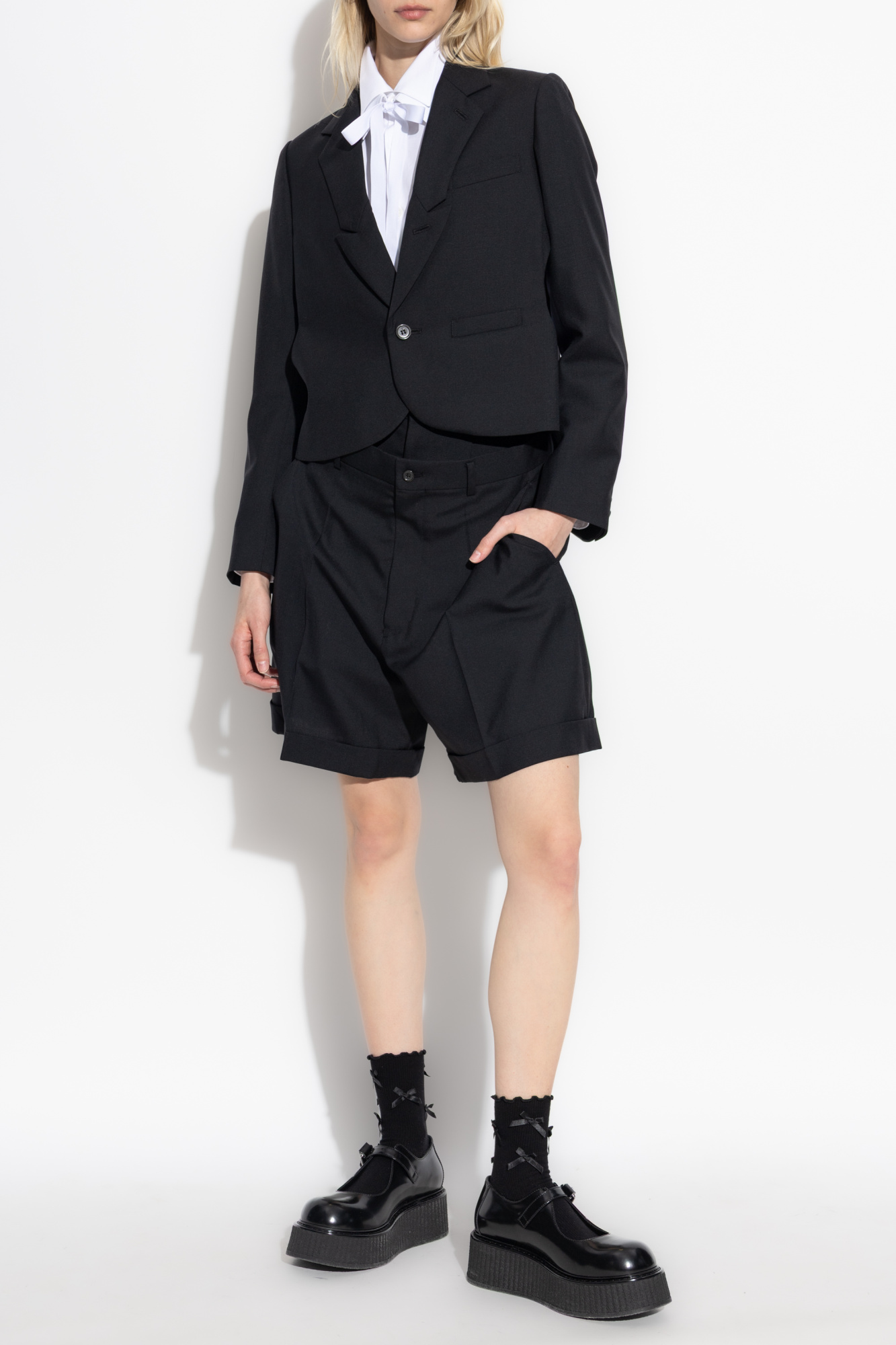 送料無料 百貨店 Garçons des Comme Noir Women's | shorts Wool Ninomiya Kei パンツ